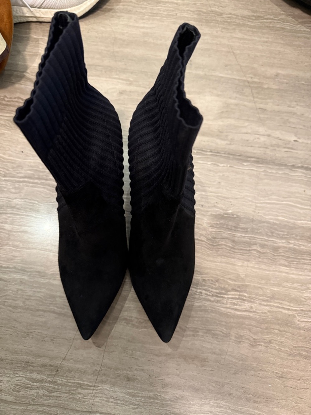 Gianvito Rossi Black Pointed Sock Ankle Boots